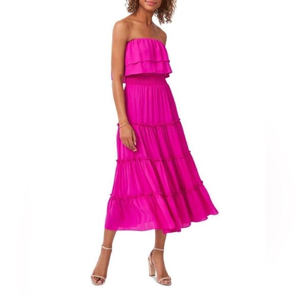 1. State Dresses & Skirts - 1. State Strapless Ruffled Tiered Dress Pink Size XL NWOT